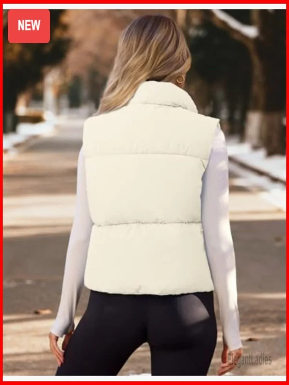 Women's Lightweight Puffer Vest, Sleeveless Quilted Zip Up Coat for Fall Winter - Picture 4 of 7